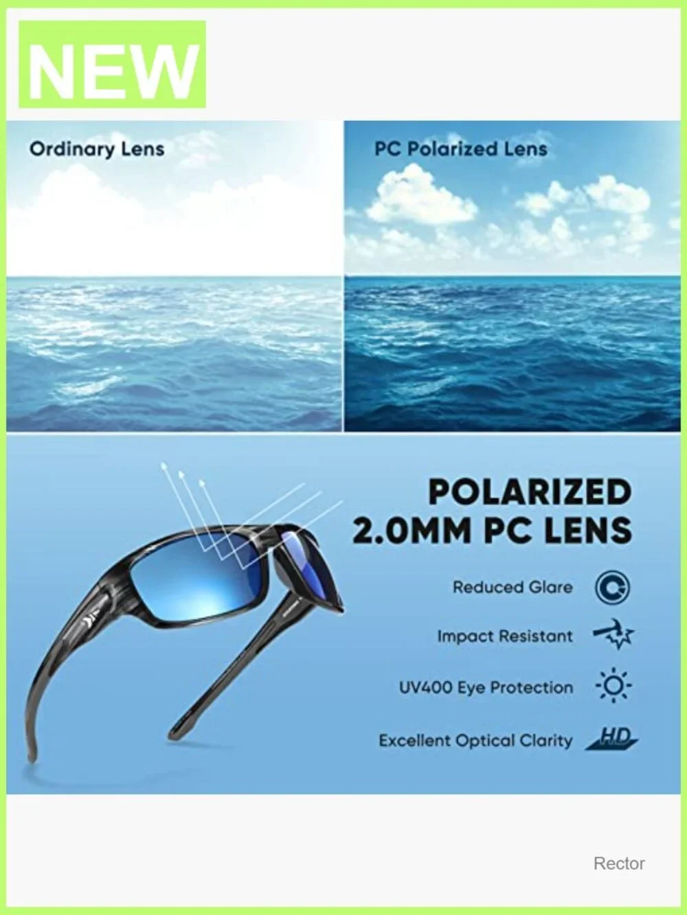 Bifocal Polarized Wrap Sport Sunglasses with Reading Magnification